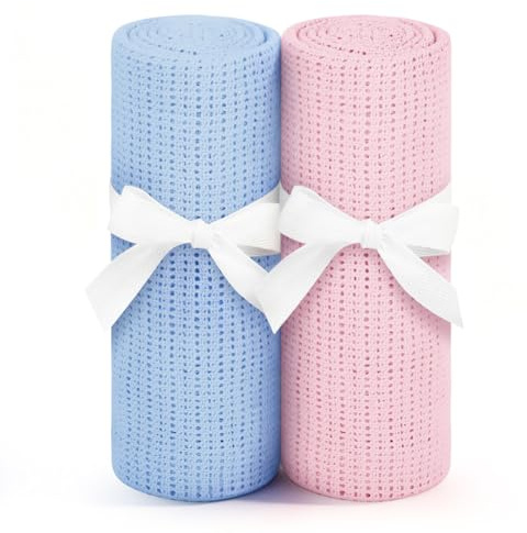HAGOT Coperta per Neonati in Cotone, Adatta per Passeggino, Seggiolino Auto e Lettino,100 * 75 CM