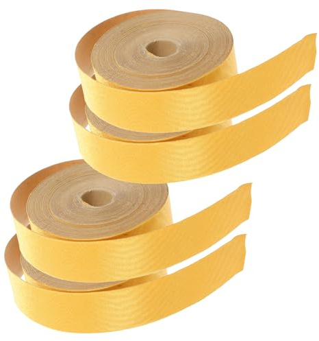 VILLCASE Cinta Adhesiva para Dobladillos Autoadhesiva 6 Metros Rollo Dorado Brillante para Ribetes y Bordes de Pantallas de Lámparas, Tela Fácil de Cortar para Costura y