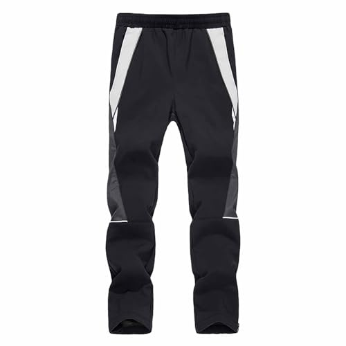 Generisch Pantaloni da equitazione da uomo in pile con strisce riflettenti per attività all'aperto nelle stagioni fresche, Nero , L