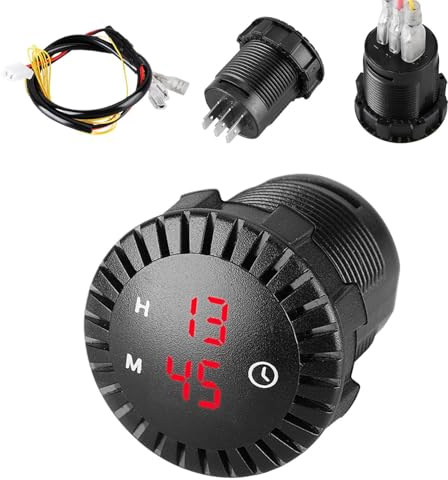Mini Båtklocka LED-display 12V 24V Panel Elektronisk