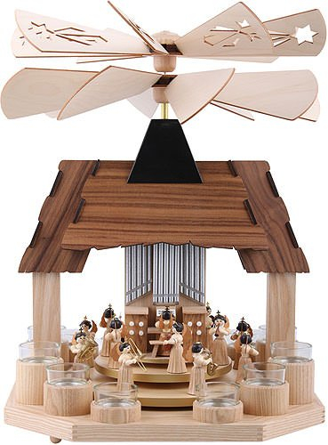 Pirámide de Navidad 1 de pisos pirámide té luz Pirámide Ángel – 41 cm – Original de los Montes Metálicos – Dregeno Seiffen