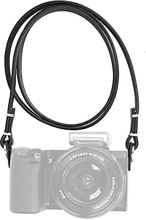 CANPIS Thin Full Leather Camera Neck Strap for Mirrorless CP003 BK