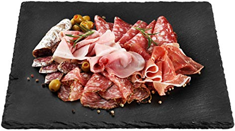 Sendez® Lot de 2 plateaux en ardoise 45 x 30 cm Plateau à fromage Plateau à fromage 2 à 12 pièces