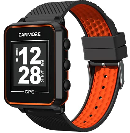 Canmore TW353 Golf-GPS-Uhr, kontrastreiches LCD-Display, leichtes Golfzubehör, Orange