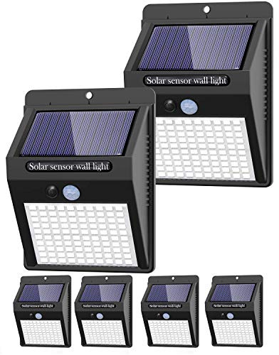 6 Pack Outdoor Solar Motion Lights - 3 Modes/100LED Wireless, IP65 Waterproof Solar Security Lights with Motion Sensor for Front Door, Backyard, Garage, Deck