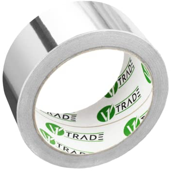 V1 TRADE - Cinta Aluminio - Aislante Termico - Cinta Selladora Resistente al Agua - 1 Papel (48 mm x 25 m)