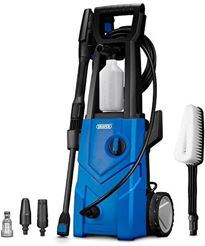 Draper PW1600 Electric Pressure Washer, High Power 135Bar, Blue