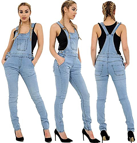 Mono de mezclilla para mujer, talla grande, talla 46-50, Lavado Ligero, 20 Plus