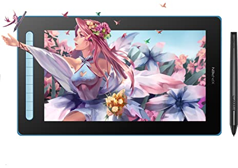 XP-PEN Artist 16 2. Generation Grafiktablett 15,4 Zoll Grafikmonitor, X3 Smart-Chip Stift mit 10 Schnellzugriffstasten, 127% sRGB Farbraum, Drawing Display zum Skizzieren, Zeichnen Blau