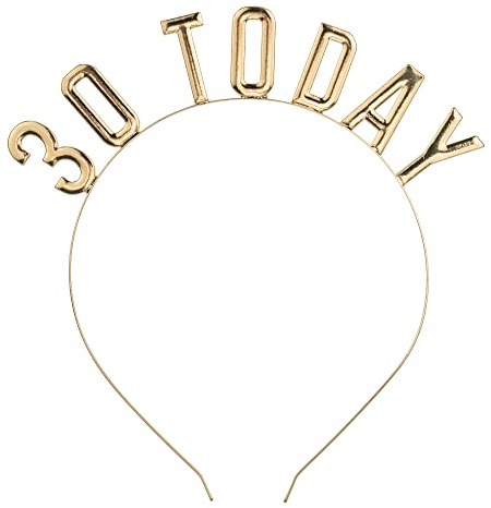 Libetui Haarreif Gold 30. Geburtstag Frauen Männer Stirnband Metall Krone 30 Today 30th birthday head band Geschenkidee zum 30 Geburtstag Party