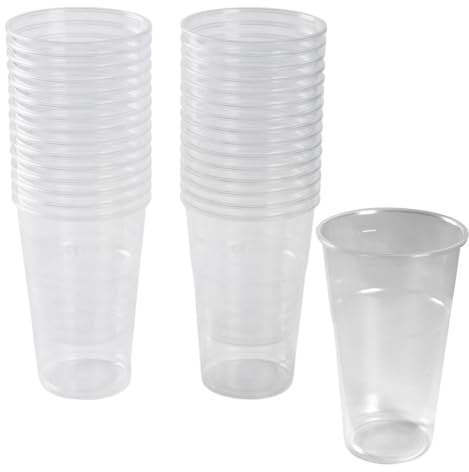 ABENA Plastic Beer Glasses, 500ml,Pack of 50, Disposable Clear Pint Glasses | Recyclable PP Pint Tumblers, Sturdy Shatterproof Cups, Ideal for Outdoor Events, Festivals, Parties and Commercial Catering