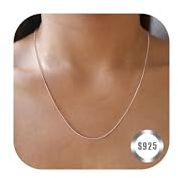 LOLIAS 1MM Schlangenkette Silber 925 - Damen & Herren Unisex Schmuck - Ohne Anhänger - Kette - Halsreif - Silberkette - Silber