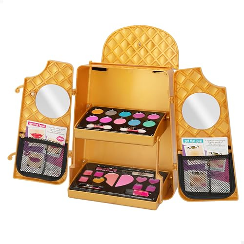 COLORBABY Shimmer N Sparkle Tocador de Maquillaje niña, Set Mochila Belleza, Sombras de Ojos, Coloretes, Pintalabios, No tóxico, Incluye Espejos, Cosmética infatil, Regalo niña 8 años, (47087)