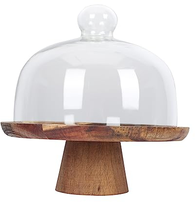 LIFKOME Paletas De Madera Para Pasteles Bandejas Altas Para Cupcakes Expositor De Postres Con Tapa Para Fiestas y Presentaciones De Comida