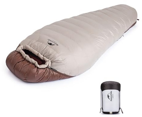 Naturehike Snowbird Mumienschlafsack aus Daunen Ente Runter Schlafsack für Erwachsene für Outdoor Camping, Grillen und andere Outdoor-Aktivitäten bei 7℃ verwenden (380g)
