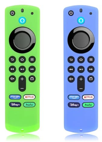 XPEX 2 Stück Schutzhülle für die Fernbedienung für Fernbedienungshülle kompatibel mit Alexa Sprach-Fernbedienung 3. Generation (Grün und Blau)