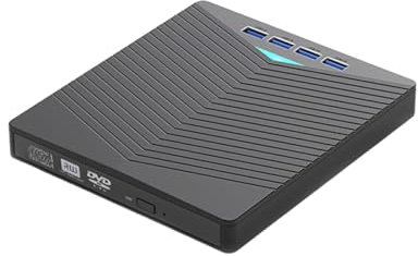 kesurpae Bärbar extern DVD-enhet för bärbar dator Smal Lätt att installera Höghastighetsläsning Plug And Play Notebook DVD-brännare, Blu-ray-inspelning