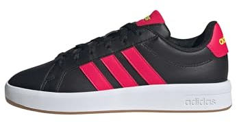 adidas Mixte Enfant Grand Court 3.0 Shoes Junior, Core Black/Lucid Red/Lucid Lemon, 38 EU