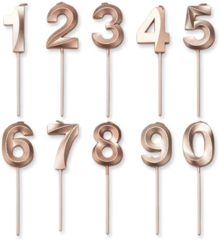 OUDQFCJ Candeline di Oro, Numeri da 0 a 9, Decorazione Torte per Adulti, Particolari Feste di Ragazze, Donne, Matrimoni, Anniversari, Numero (5 cm) (Champagne Gold)