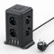 Multiprise avec Interrupteur, Multiprise Parafoudre et Surtension with 8 Sortie AC and 4 USB Ports, pour Le Bureau, Salon, Chambre à Coucher