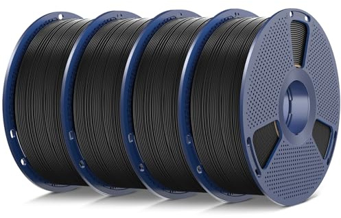 SUNLU 4kg Ensemble de filaments 3D TPU pour imprimante, Filament TPU Haute Vitesse 95A 1.75mm ±0.03mm, Emballage sous vide individuel,Total 4kg, 1kg par bobine,4 Pack (Noir)