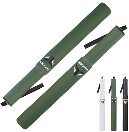 Mytra Fusion Bastones Entrenamiento Boxeo — Bastones Entrenamiento para Entrenadores para Artes Marciales, MMA & Muay Thai, Bastones de Golpeo para Velocidad, Enfoque y Precisión (Par) (Verde)