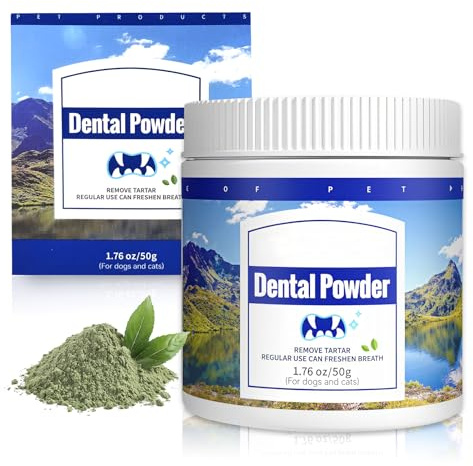 PlaqueOff Powder for Dogs & Cats- Clean Teeth,Bad Breath and Tartar Remover,Healthy Gums & Fresh Breath - Manage Plaque & Tartar Build-Up - Fuss-Free - No Brushing Needed
