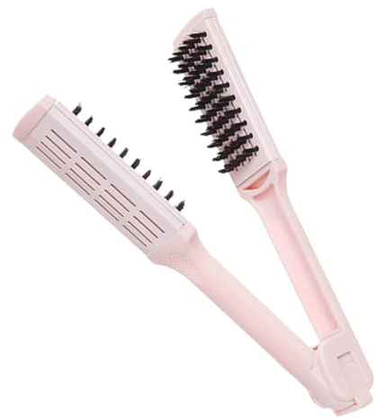 CALLARON Peine Alisador De Cabello Cepillo Alisador Doble v Herramienta Para Peinar El Cabello Recortador De Puntas Abiertas De Viaje