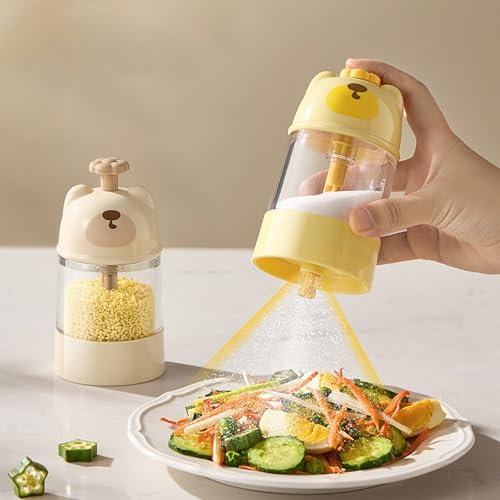 Genérico Tarro de condimento cuantitativo, Botella de control de sal tipo prensa, Condimento de cocina para el hogar, Tarro de sal sellado,