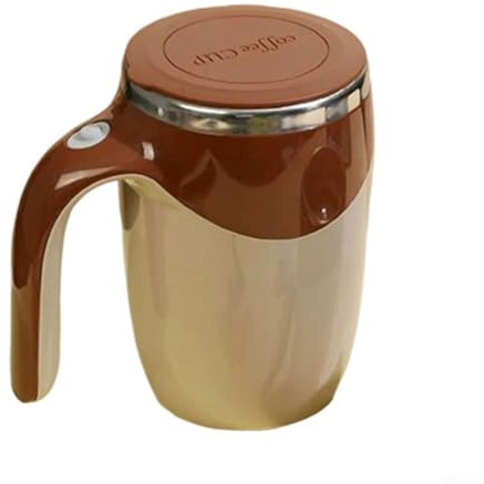 Oniissy Taza de café con agitación automática con tecnología de mezcla eléctrica magnética, recargable de acero inoxidable USB totalmente automática para el hogar y la oficina (marrón)