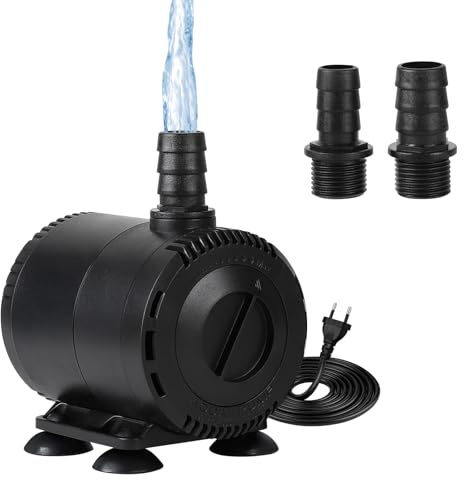 DBREAKS Bomba de Agua Sumergible bomba Acuario 15W 1000 L/H, con 1,5 m cable, para Acuario, Fuente de Jardín, Sistemas Hidropónicos y Estanque