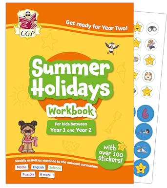 CGP Summer Holidays Activity Workbook - for kids between Year 1 and Year 2 (ages 5-6) (CGP Holiday Workbooks)