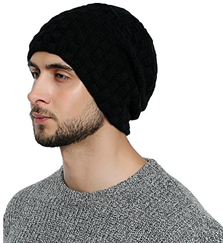 DonDon herr vinter lång beanie mössa teddy-fleece