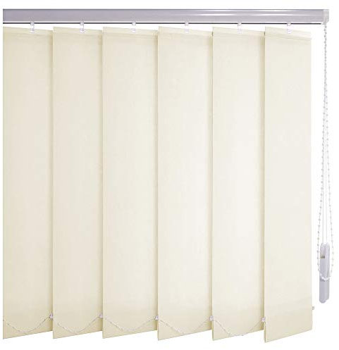 Sonnenschutz-HH® - Lamellenvorhang creme lichtdurchlässig - Breite 130 cm x 170 cm Höhe - Lamellenbreite 127mm Vertikaljalousie Vertikalanlage Schiebevorhang