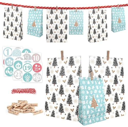 Calendrier de l'Avent à remplir de grands sacs en papier cadeau Pour remplir soimême des sacs à main Penguin Advent