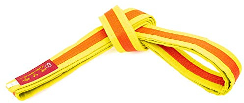 Hayashi Budogürtel zweifarbig - gelb-orange, Gr. 260 cm