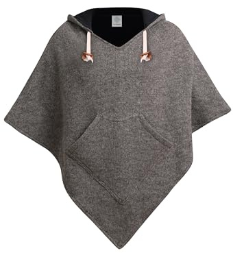 virblatt - Poncho Uomo Lana | Lana & Caldo Pile | Poncho Uomo Invernale Felpa Poncho Andino Tabarro Uomo Invernale Elegante - Abajo Wool Grigio XXL