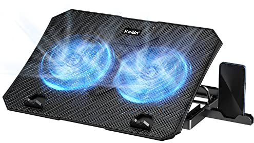 KeiBn Laptop Cooling Pad, Gaming Laptop Cooler 2 Fans for 10-15.6 Inch Laptops, 5 Height Stands, 2 USB Ports (S039)