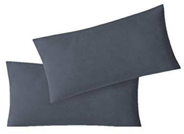EXKLUSIV HEIMTEXTIL Jersey Kissenbezug 2er Set 40 x 80 cm anthrazit