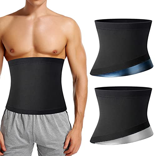 Smavles Bauchweggürtel Abnehmen Gürtel, 2Pcs Bauchweggürtel Herren Fitness Gürtel Sauna Sport Taillenformer Saunagürtel Schwitzgürtel für Damen Figur Taillen Training Abnehmen