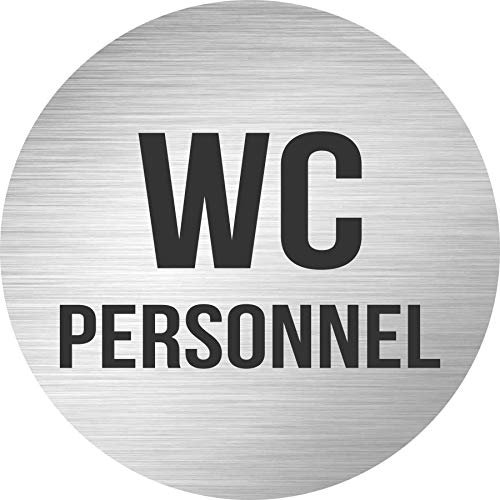 Panneau composite aluminium 3mm - 1 pièce - WC Personnel - environ 150mm - pour porte, école, toilettes, hôtel - facile à appliquer