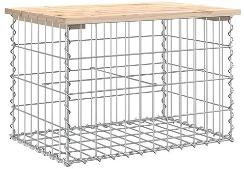 vidaXL Banc de Jardin Design de Gabion 63x44x42 cm Bois Massif de pin, siège de Jardin, Banc de Parc, Banc de Pique-Nique de Jardin, Banc extérieur