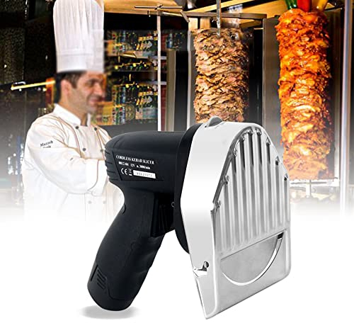 Afeitadora eléctrica para Cortar Carne, cortadora de Carne para Kebab eléctrica de Cocina, Cuchillo para Kebab eléctrico con 2 Cuchillas para Cortar Shawarma Doner Kebab