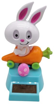 Solar Powered Dancing Toy, Unique Rabbit Carrot Solar Dashboard Figures 11cm Funny Dashboard Decoration Wobble Figure Toy for Bedroom Car