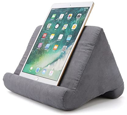 Ruspela Lap Beanbag Tablet Pillow Stand Multifunctional Phone Holder Reading Adjustable Angle Mobile Phones Tablet Holder Cushion Lap for IPad Cushion Stand for Desk Bed with Mesh Pockets