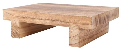 Tritthocker Holz, Multifunktionaler Paulownia-Fußhocker, Vintage Holzfußhocker, Tragbarer Bett-Tritthocker, Fußstütze aus Holz Unter Dem Schreibtisch für Den Innen und Außenbereich(25 x 18 x 7cm)