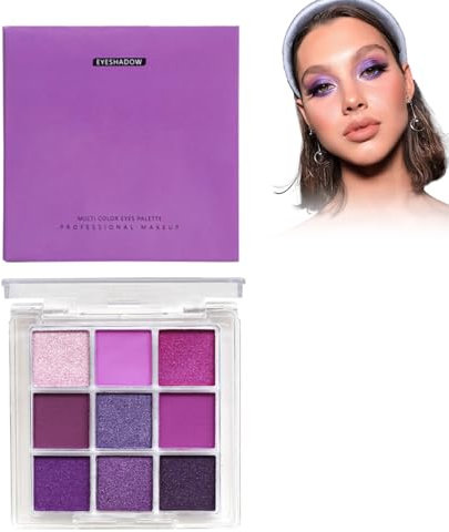 Palette Ombretti Professionali Viola Con Glitter e Smokey Mattes Impermeabile - Con Specchio