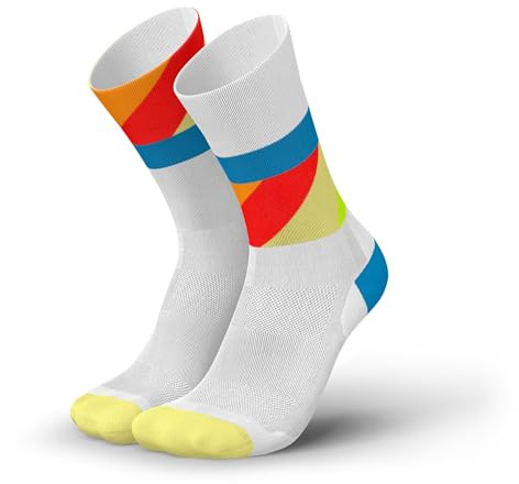 INCYLENCE ULTRALIGHT Chaussettes de course pour homme et femme, respirantes et très fines, 1 paire, Strides White Blue Inferno, 39-42