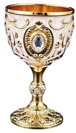 YWJLQH Cáliz de Metal para Agua con diseño, Ideal para champán y cócteles, Oro Blanco, Individual