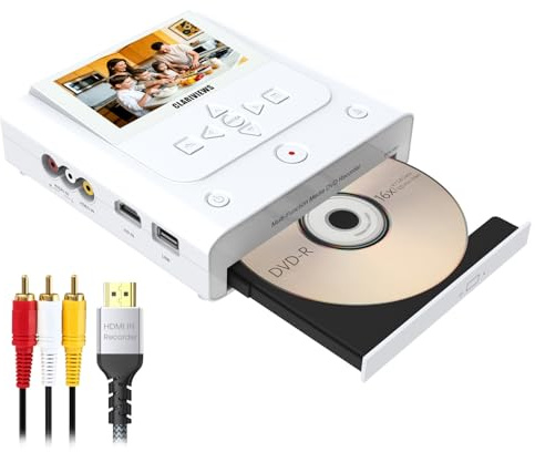 VHS-zu-DVD-Recorder, VHS-zu-DVD-Konverter-Maschine, konvertiert VHS, Videorekorder, Camcorder auf DVDs, USB, SD-Karte, Smartphone WiFi auf DVDs, USB, SD, HDD-Kopie, VHS/Bänder/DVD-Player nicht im